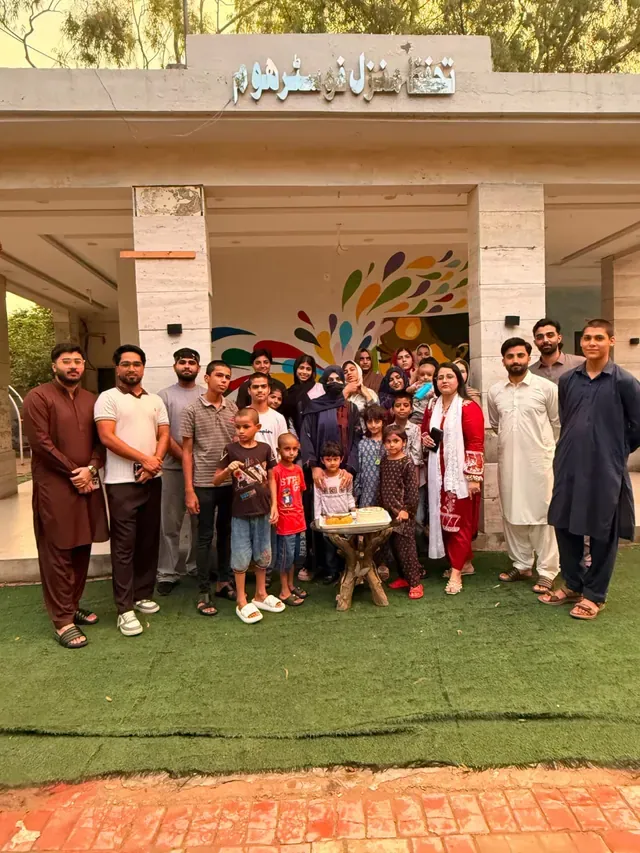 Zaviah team and children at Tahafuz Manzil Foster Home celebrating one year of impact, photo 5 of 22