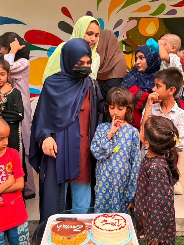 Zaviah team and children at Tahafuz Manzil Foster Home celebrating one year of impact, photo 7 of 22