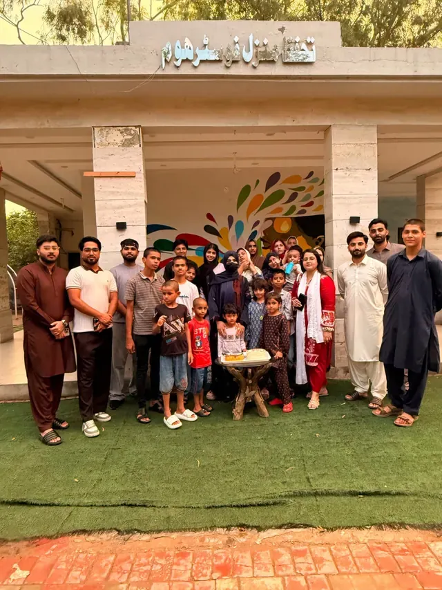 Zaviah team and children at Tahafuz Manzil Foster Home celebrating one year of impact, photo 9 of 22