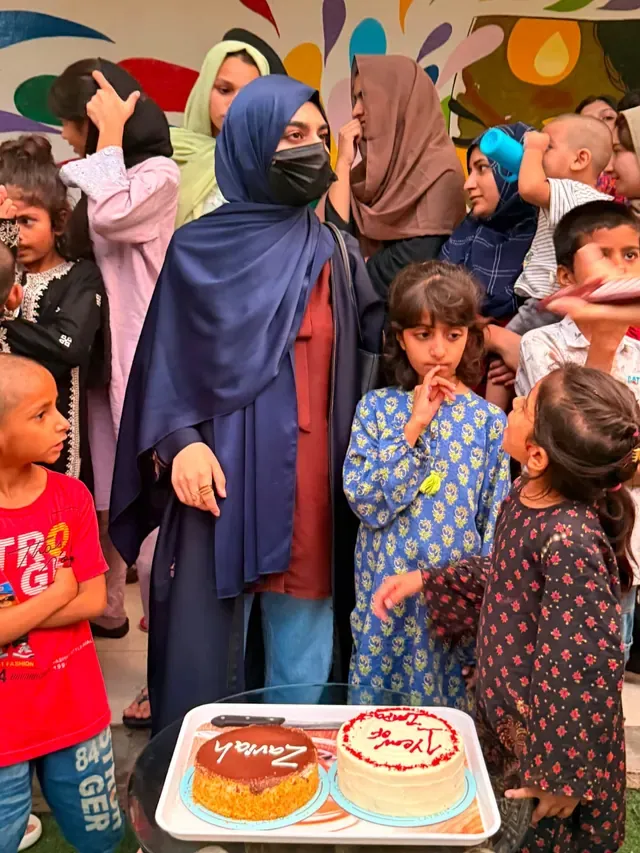 Zaviah team and children at Tahafuz Manzil Foster Home celebrating one year of impact, photo 18 of 22